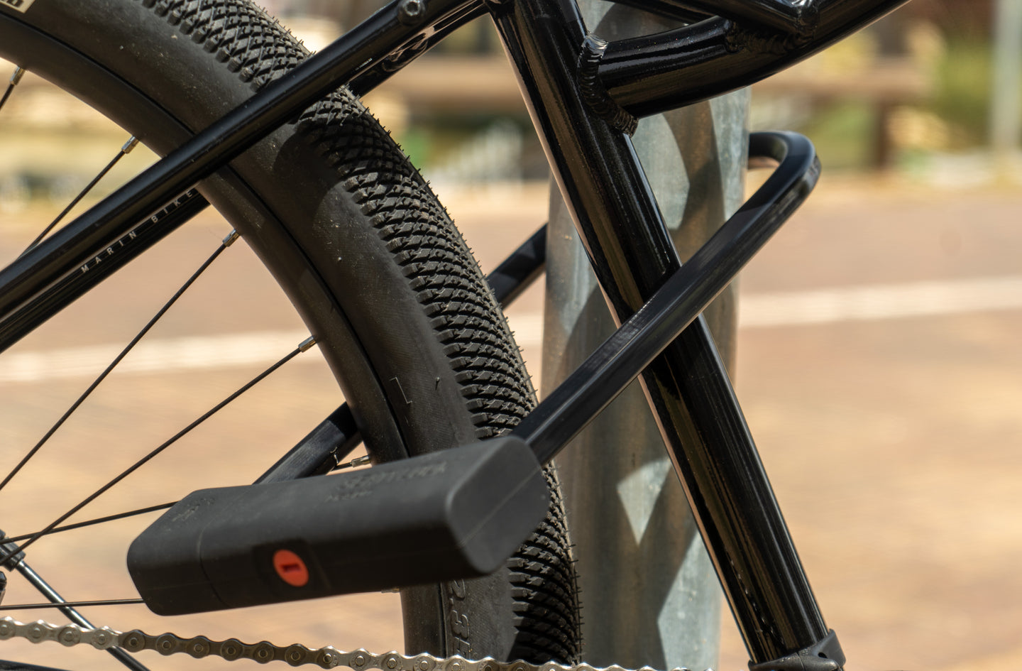 How to U Lock Bike Frame and Rear Wheel to a Fixed Anchor
