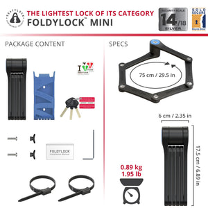 Seatylock Foldylock Mini The Lightest Certified Folding Bike Lock