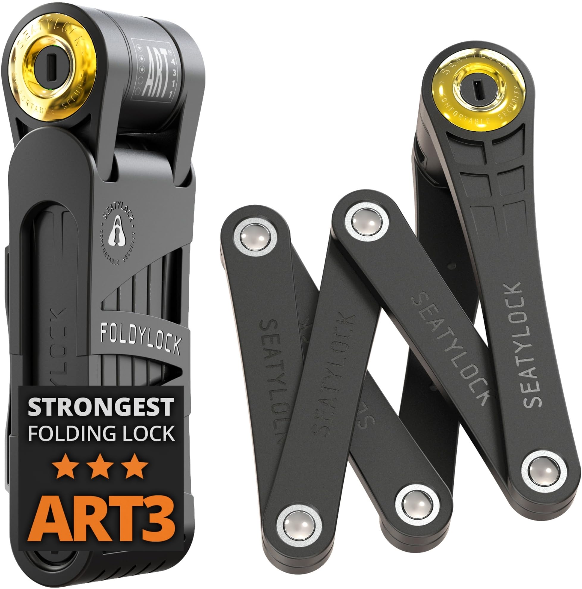 FoldyLock Forever Heavy Duty Folding Bike Lock Sold Secure Gold