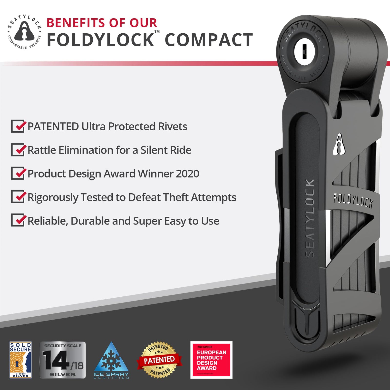 Foldylock Compact - Seatylock’s All-Time Bestseller Folding Bike Lock